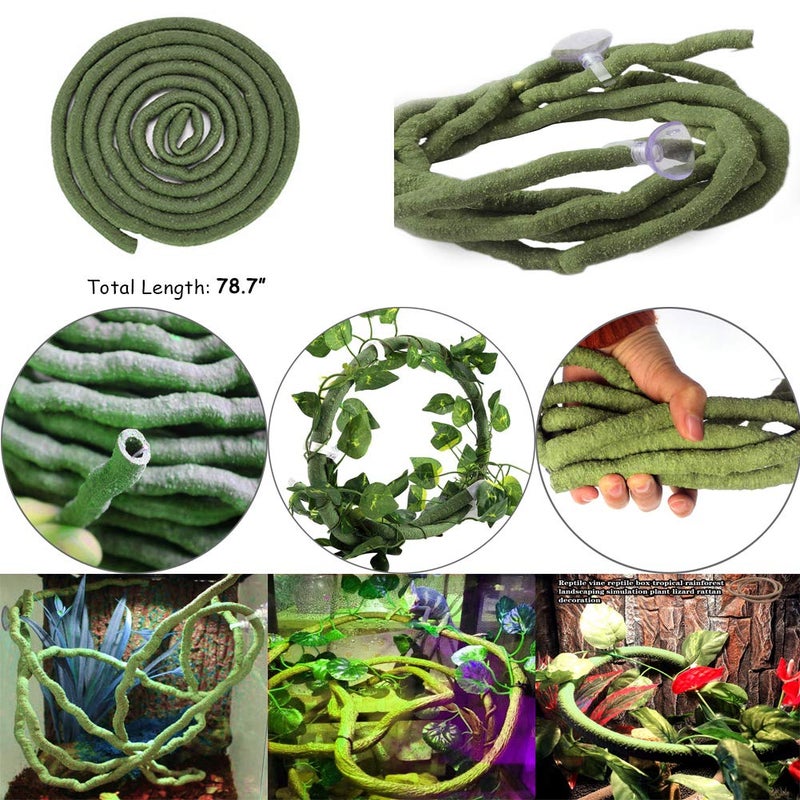 Hamiledyi Lizard Climbing Jungle Vines 9.8FT Bearded Dragon Tank Accessories Bendable Vine Artificial Branch Reptile Tank Habitat Decor for Gecko, Snakes,Chameleon,Bearded Dragon - Image 4